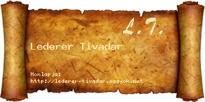 Lederer Tivadar névjegykártya