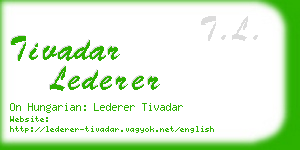 tivadar lederer business card